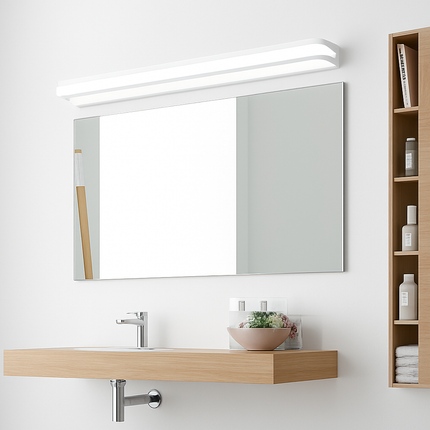 Applique murale LED pour salle de bain moderne en acier inoxydable 42-120 cm noir ou blanc — LZ4X9B