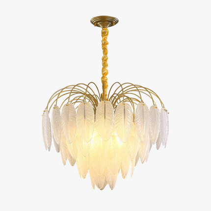 LED moderne verre blanc plume d'oie or argent Lustre éclairage Lustre lampes suspendues Suspension Luminaire Lampen pour Foyer