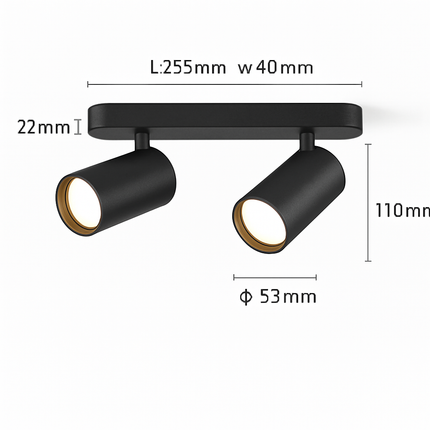 Plafonnier LED spot monté surface 2 ou 3 têtes COB — LZ4X9P