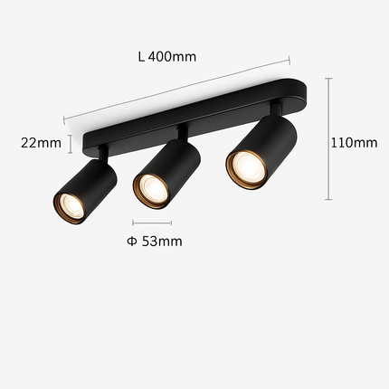 Plafonnier LED spot monté surface 2 ou 3 têtes COB — LZ4X9P