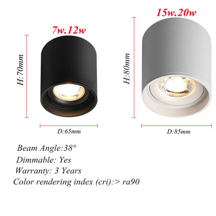 Spot LED rond à montage en surface pour meubles de cuisine — LZ4T9QJ