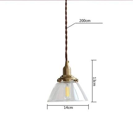 Suspension LED style loft industriel en laiton et verre rétro — LZ4X9T