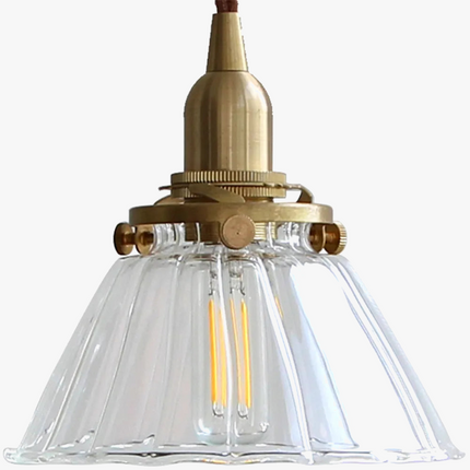 Suspension LED style loft industriel en laiton et verre rétro — LZ4X9T