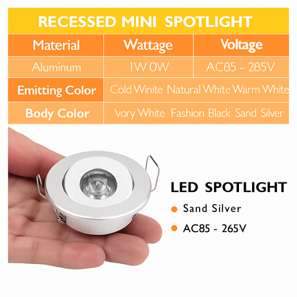 Lot de 10 spots LED miniatures intégrés et orientables — LZ4X9P2