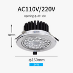 AC110V / 24W 138mm-150mmhole / Natural light 4000K | CN