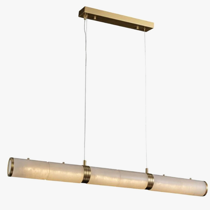 Lustre LED moderne en cuivre et marbre design zigzag pour salon — LZ4X9P2
