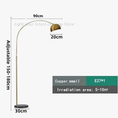 Lampadaire LED nordique réglable à base marbre avec télécommande — LZ4X9JQ