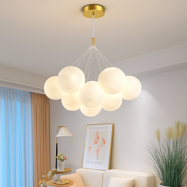 Suspension lustre bulle noire avec ampoule G9 pour salon et chambre d’enfant — LZ4F7Q2