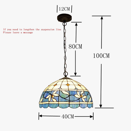 Lustre en vitrail style antique pour ambiance nostalgique et restaurant — LZ4X9P2