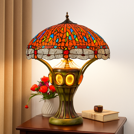 Lustre Art Déco style Tiffany motif perroquet pour éclairage élégant — LZ4P9XQ