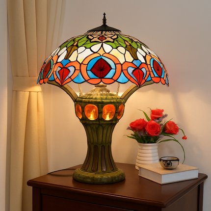 Lustre Art Déco style Tiffany motif perroquet pour éclairage élégant — LZ4P9XQ