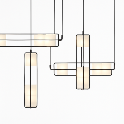 Lustre art déco en verre et métal pour intérieur moderne — LZ4X9QJ