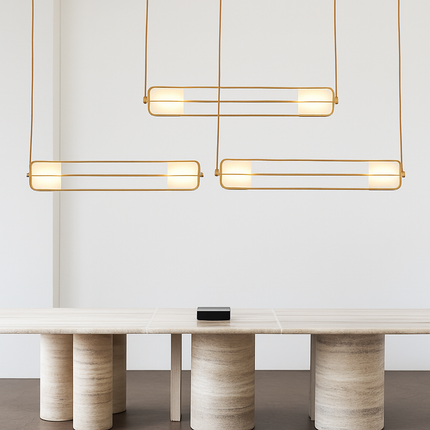 Lustre art déco en verre et métal pour intérieur moderne — LZ4X9QJ