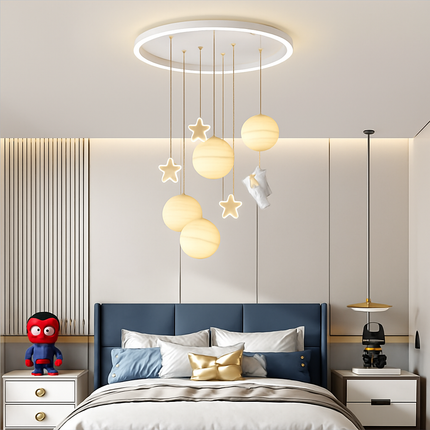 Lustre astronautes lumineux pour chambre d’enfant au design moderne — LZ4X9T2