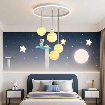 Lustre astronautes lumineux pour chambre d’enfant au design moderne — LZ4X9T2