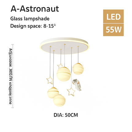 Lustre astronautes lumineux pour chambre d’enfant au design moderne — LZ4X9T2