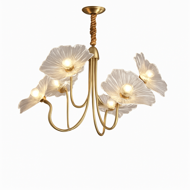 Lustre nordique moderne avec fleurs en verre décoratif — LZ4X9T