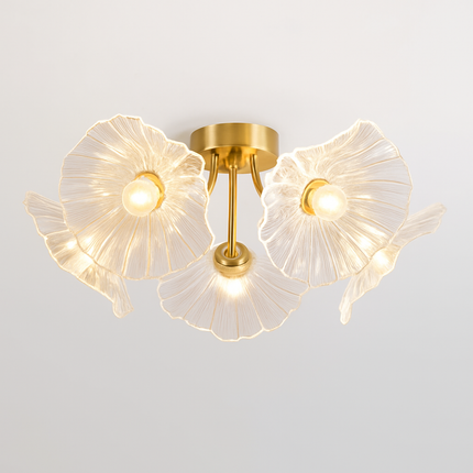 Lustre nordique moderne avec fleurs en verre décoratif — LZ4X9T