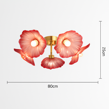 Lustre nordique moderne avec fleurs en verre décoratif — LZ4X9T