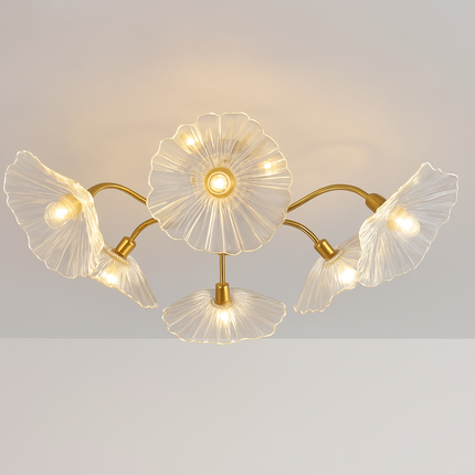 Lustre nordique moderne avec fleurs en verre décoratif — LZ4X9T