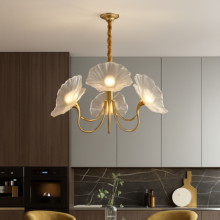 Lustre nordique moderne avec fleurs en verre décoratif — LZ4X9T