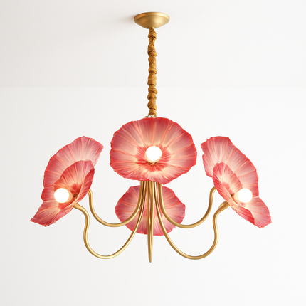 Lustre nordique moderne avec fleurs en verre décoratif — LZ4X9T
