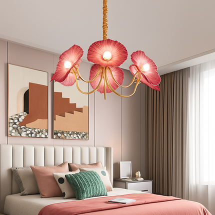 Lustre nordique moderne avec fleurs en verre décoratif — LZ4X9T