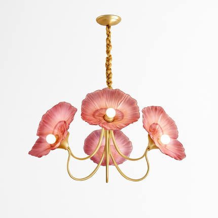 Lustre nordique moderne avec fleurs en verre décoratif — LZ4X9T