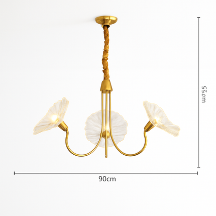 Lustre nordique moderne avec fleurs en verre décoratif — LZ4X9T