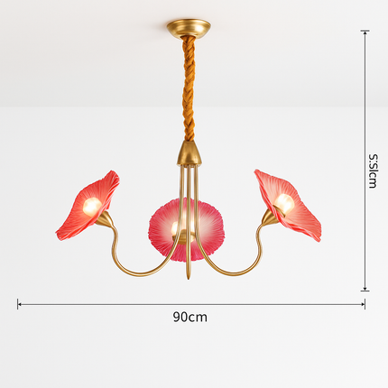 Lustre nordique moderne avec fleurs en verre décoratif — LZ4X9T