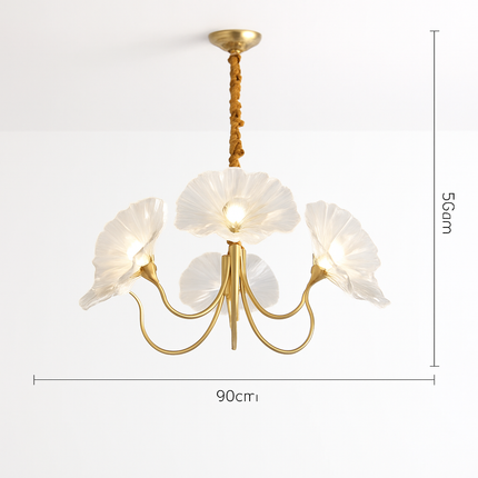 Lustre nordique moderne avec fleurs en verre décoratif — LZ4X9T