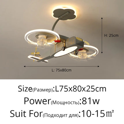lustre avion dessin animé led pour enfants créatif