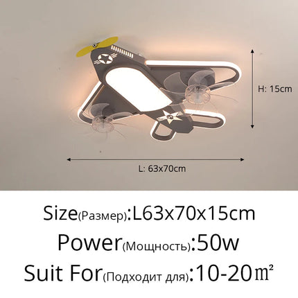 lustre avion dessin animé led pour enfants créatif