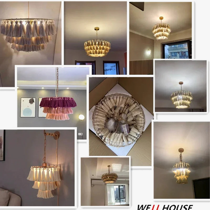 Lustre bohème vintage tissé pour intérieur élégant — LZ4P9XQ