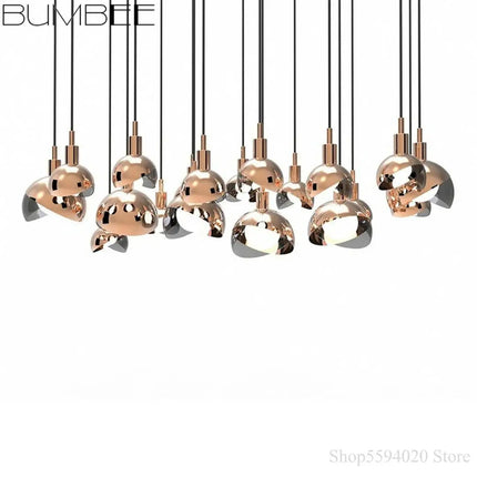lustre boule de luxe nordique en galvanoplastie suspension post-moderne