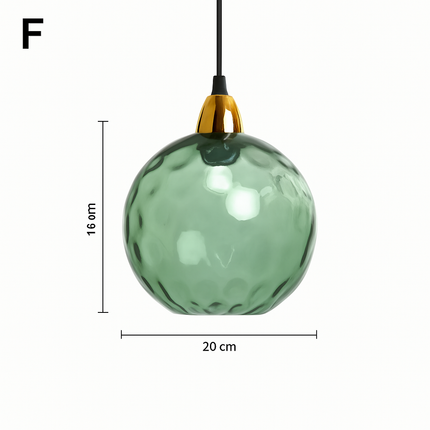 Lustre suspension boule en verre effet grain d'eau style nordique — LZ4X9P