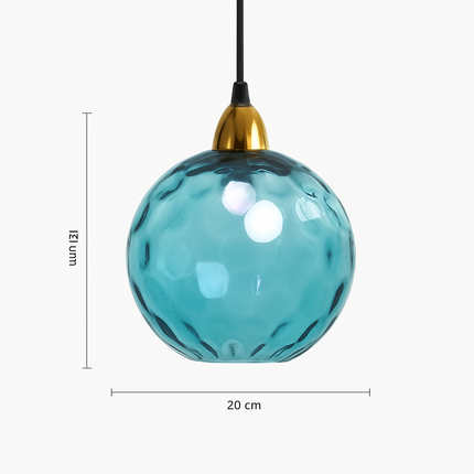 Lustre suspension boule en verre effet grain d'eau style nordique — LZ4X9P