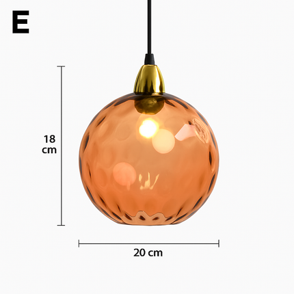 Lustre suspension boule en verre effet grain d'eau style nordique — LZ4X9P