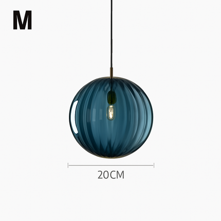 Lustre suspension boule en verre effet grain d'eau style nordique — LZ4X9P