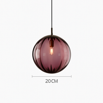 Lustre suspension boule en verre effet grain d'eau style nordique — LZ4X9P