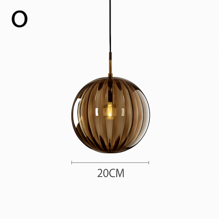 Lustre suspension boule en verre effet grain d'eau style nordique — LZ4X9P