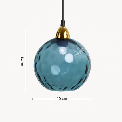 Lustre suspension boule en verre effet grain d'eau style nordique — LZ4X9P