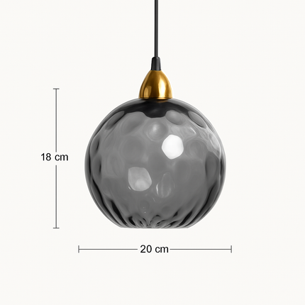 Lustre suspension boule en verre effet grain d'eau style nordique — LZ4X9P