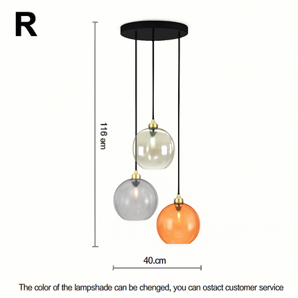 Lustre suspension boule en verre effet grain d'eau style nordique — LZ4X9P
