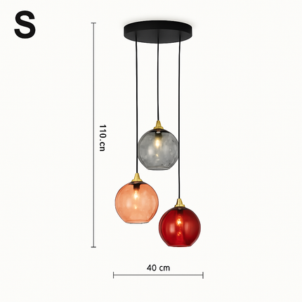 Lustre suspension boule en verre effet grain d'eau style nordique — LZ4X9P