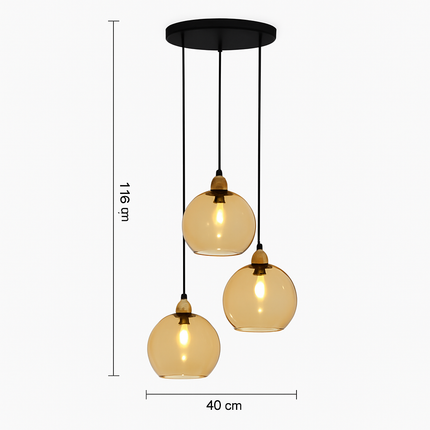 Lustre suspension boule en verre effet grain d'eau style nordique — LZ4X9P