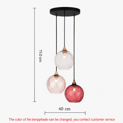 Lustre suspension boule en verre effet grain d'eau style nordique — LZ4X9P