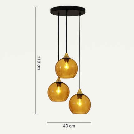 Lustre suspension boule en verre effet grain d'eau style nordique — LZ4X9P