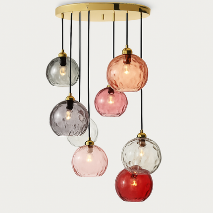 Lustre suspension boule en verre effet grain d'eau style nordique — LZ4X9P