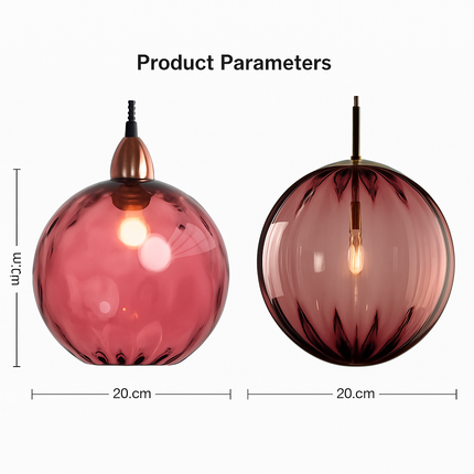 Lustre suspension boule en verre effet grain d'eau style nordique — LZ4X9P